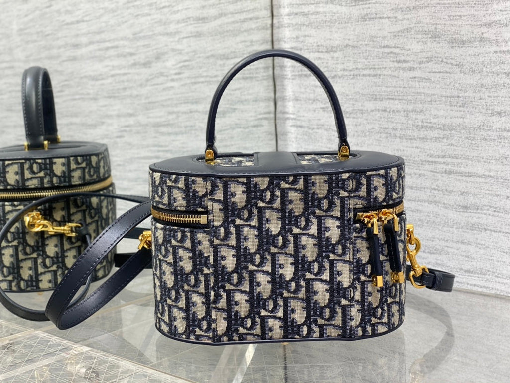 Dior CD Signature Vanity Case S2205 Blue Dior Oblique Jacquard - Default Title - View 4
