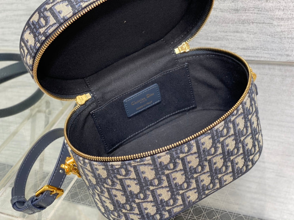 Dior CD Signature Vanity Case S2205 Blue Dior Oblique Jacquard - Default Title - View 7