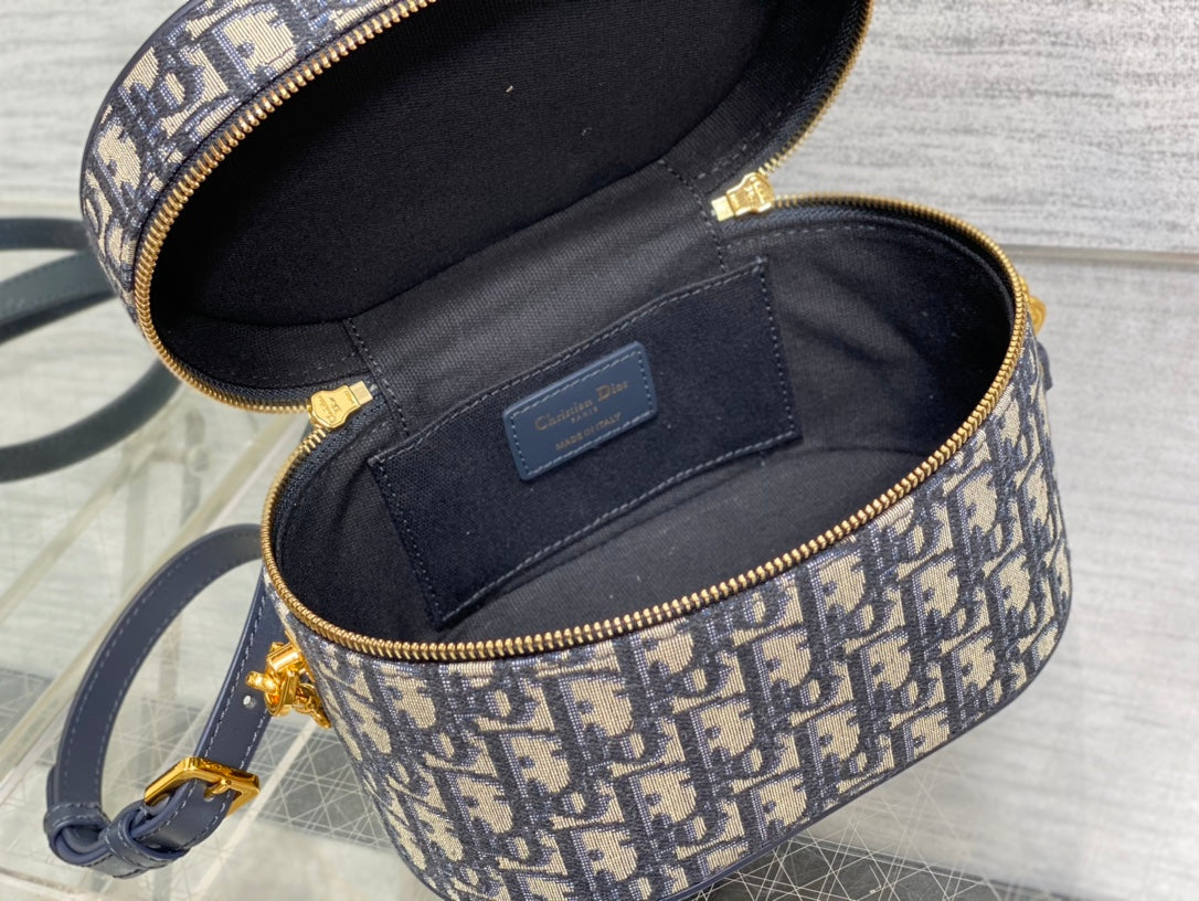 Dior CD Signature Vanity Case S2205 Blue Dior Oblique Jacquard - Default Title - View 7