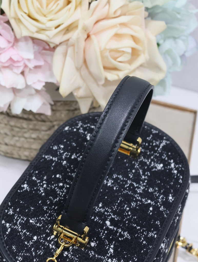 Dior Caro Small Vanity Case S5196 Black Dior Oblique Jacquard