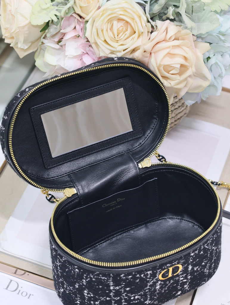 Dior Caro Small Vanity Case S5196 Black Dior Oblique Jacquard