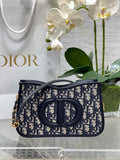 Dior CD Signature Hobo Mini Bag S2213 Blue Dior Oblique Embroidery - Default Title - View 1