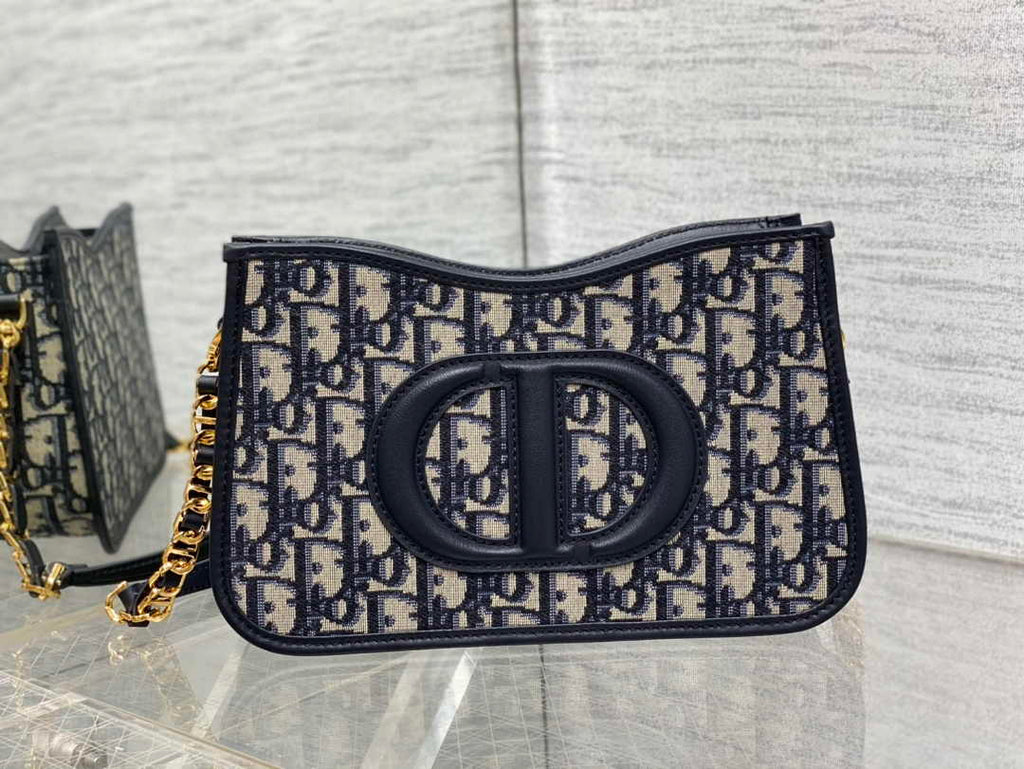 Dior CD Signature Hobo Mini Bag S2213 Blue Dior Oblique Embroidery - Default Title - View 4
