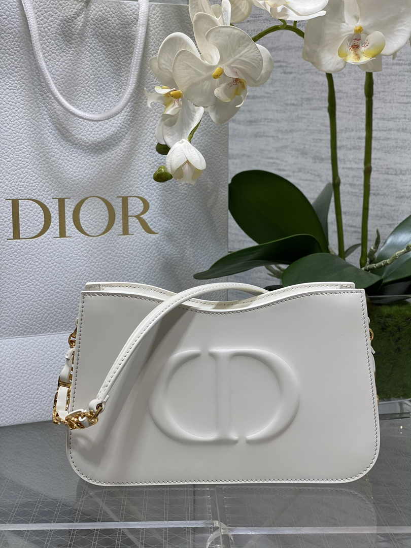 Dior CD Signature Hobo Mini Bag S2213 White Leather - Default Title - View 1