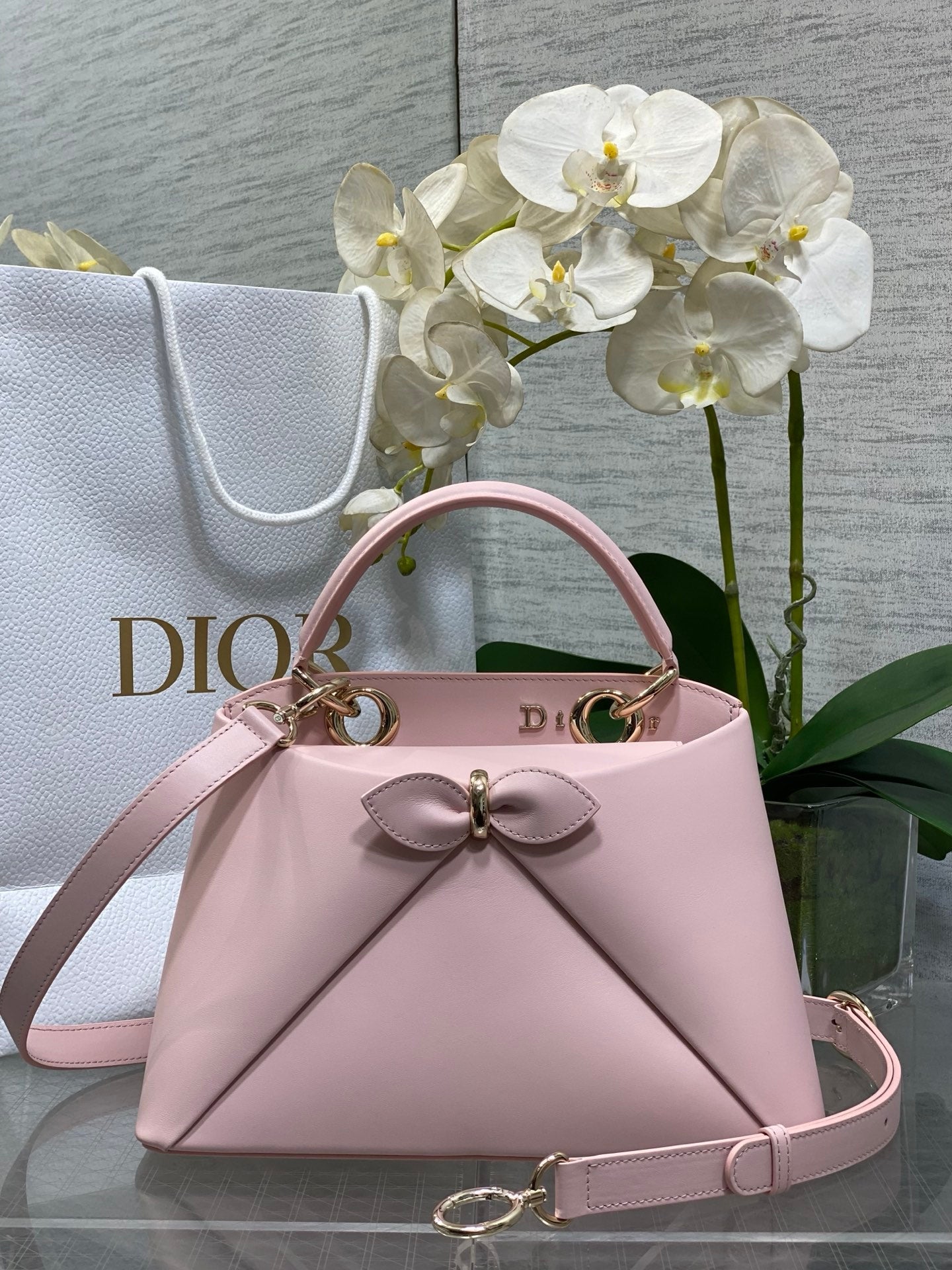 Dior Cigale Pink Smooth Calfskin Top Handle Bag M0737 - Default Title - View 1