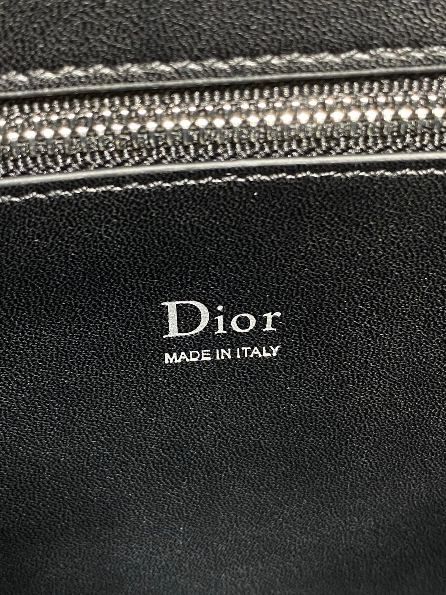 Dior Cigale Large Black Smooth Calfskin Top Handle Bag with Silver Hardware M0738 - Default Title - View 9