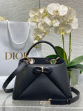 Dior Cigale Black Smooth Calfskin Top Handle Bag with Gold Hardware M0737 - Default Title - View 1