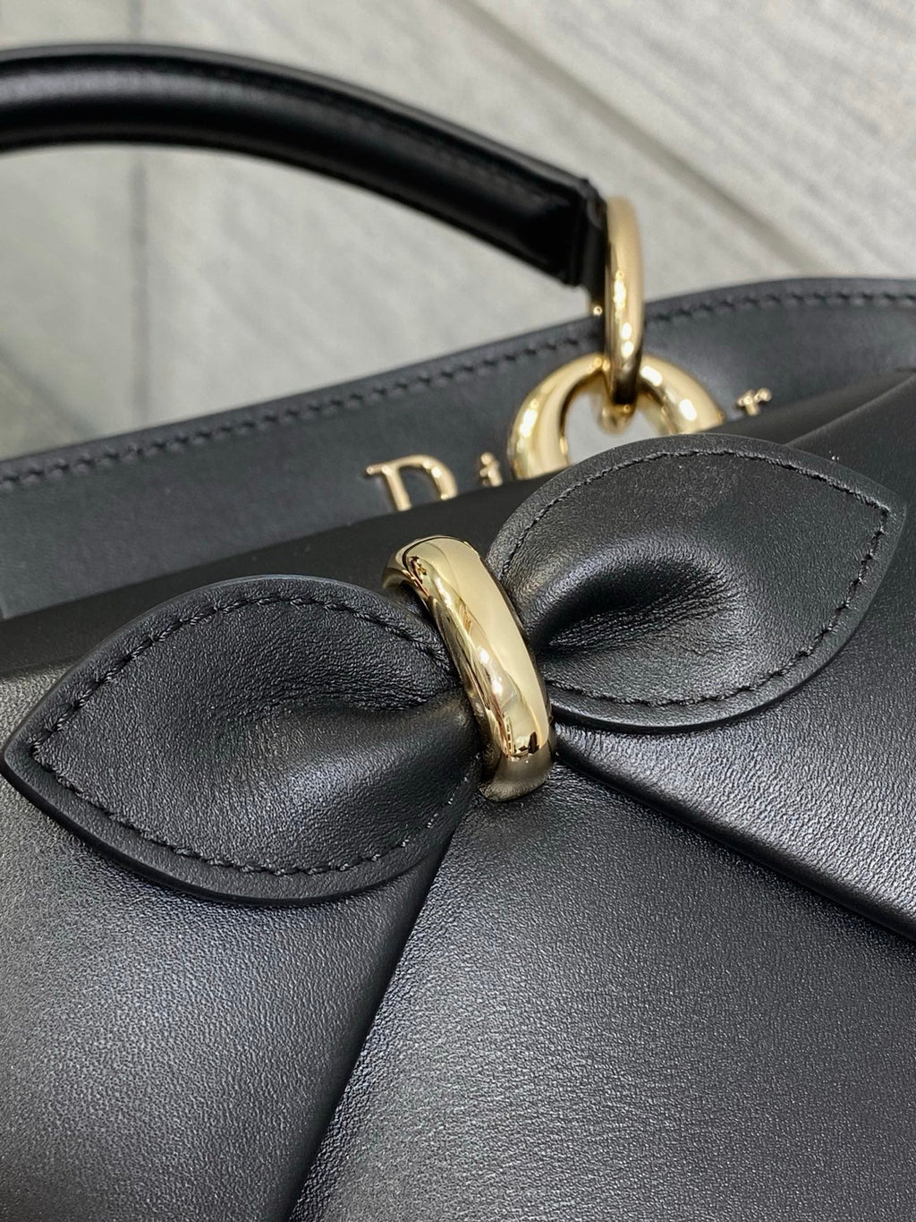 Dior Cigale Black Smooth Calfskin Top Handle Bag with Gold Hardware M0737 - Default Title - View 6