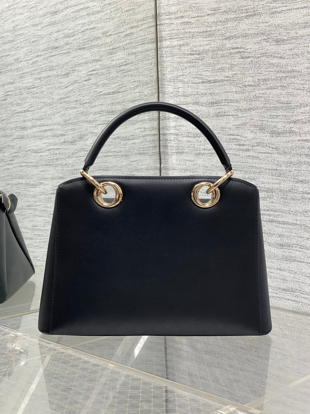 Dior Cigale Black Smooth Calfskin Top Handle Bag with Gold Hardware M0737 - Default Title - View 3
