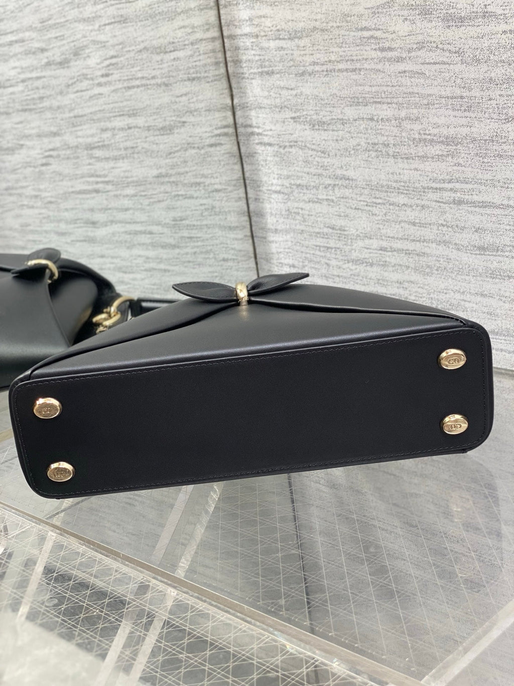 Dior Cigale Black Smooth Calfskin Top Handle Bag with Gold Hardware M0737 - Default Title - View 5