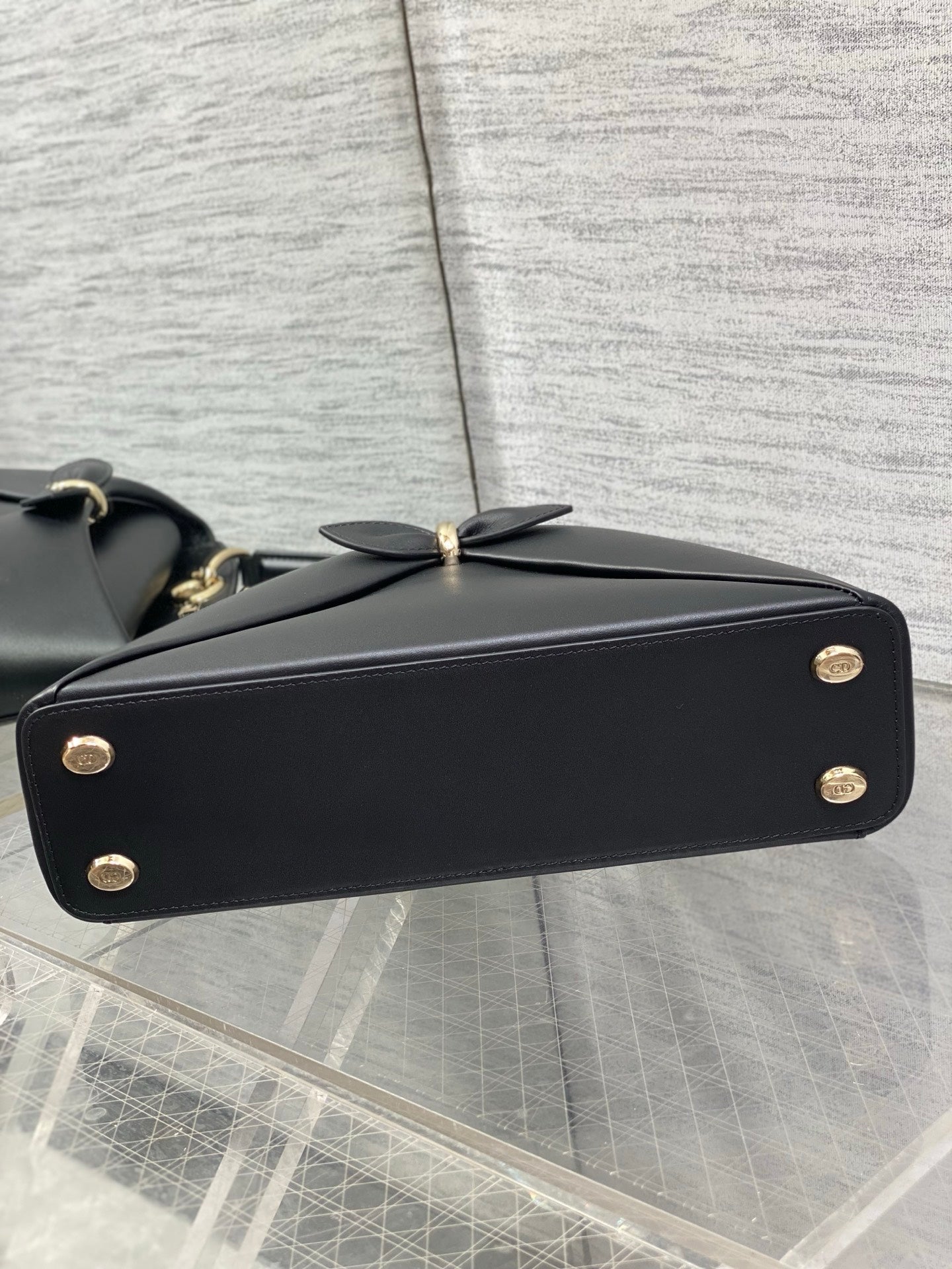 Dior Cigale Black Smooth Calfskin Top Handle Bag with Gold Hardware M0737 - Default Title - View 5