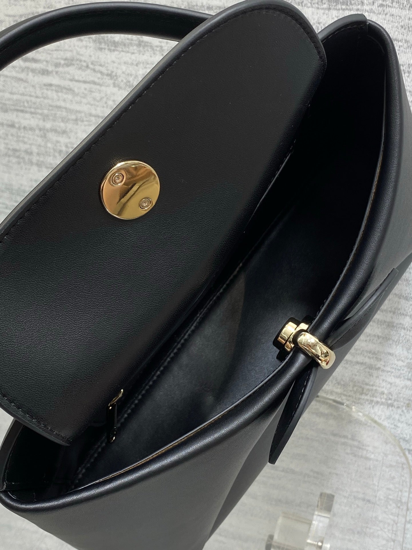 Dior Cigale Black Smooth Calfskin Top Handle Bag with Gold Hardware M0737 - Default Title - View 8