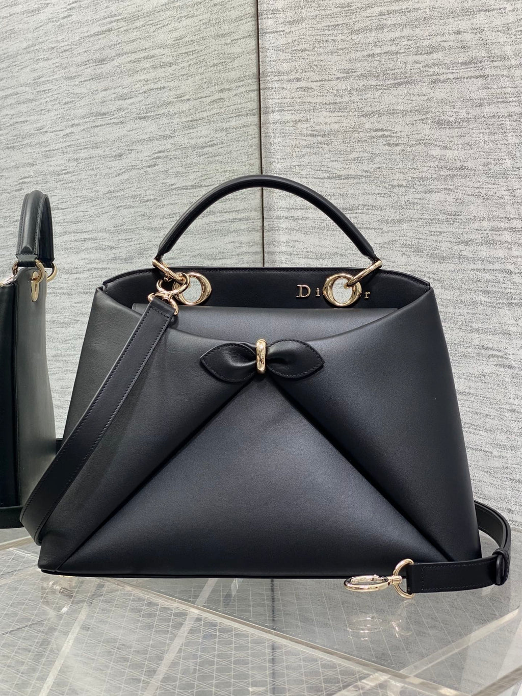 Dior Cigale Large Black Smooth Calfskin Top Handle Bag with Gold Hardware M0738 - Default Title - View 2