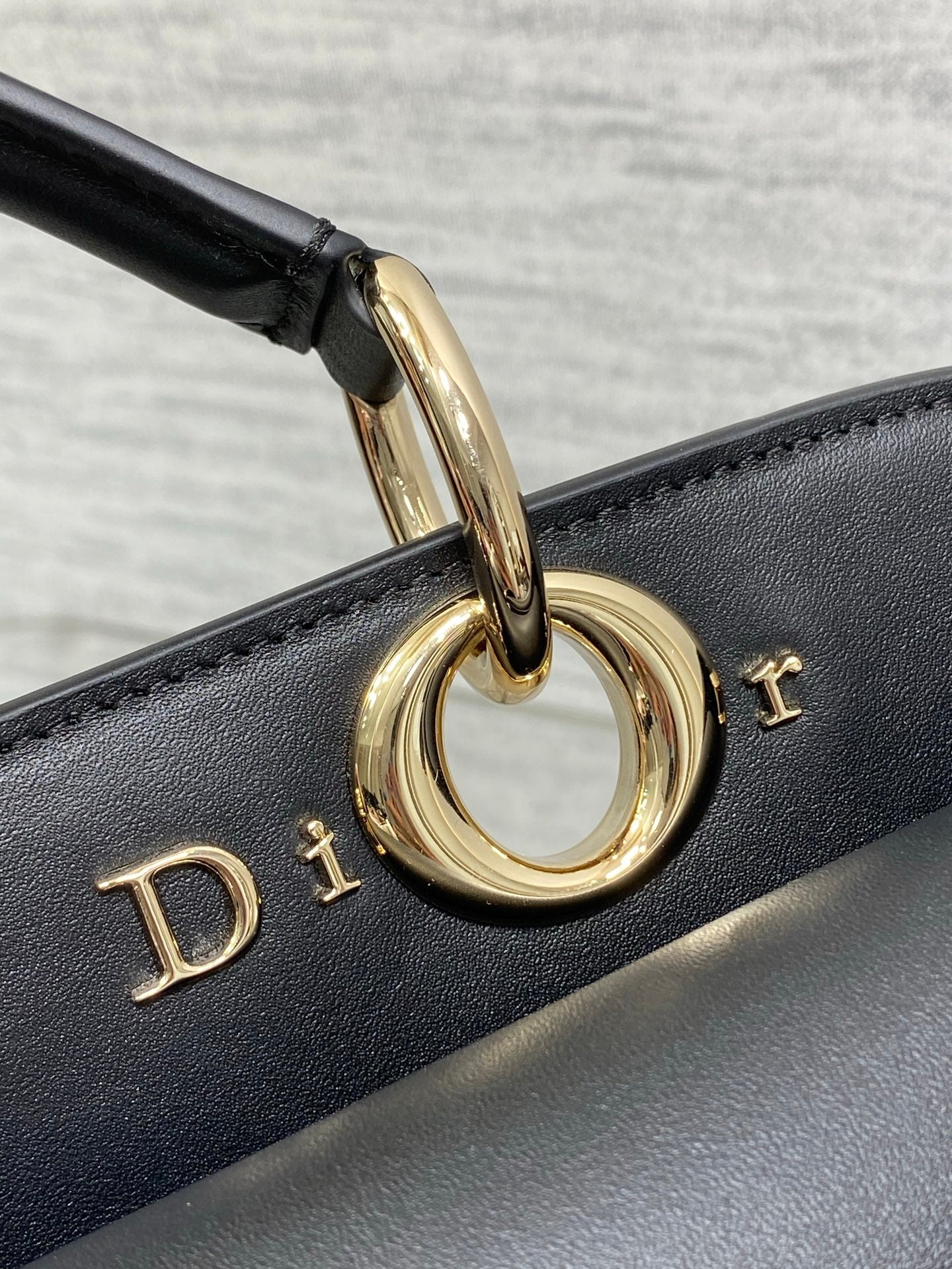 Dior Cigale Large Black Smooth Calfskin Top Handle Bag with Gold Hardware M0738 - Default Title - View 6