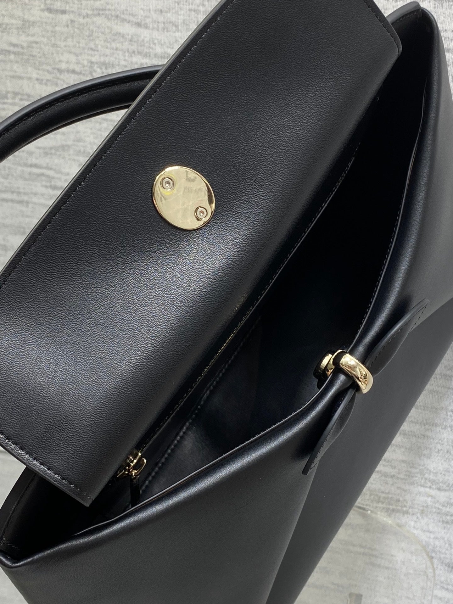 Dior Cigale Large Black Smooth Calfskin Top Handle Bag with Gold Hardware M0738 - Default Title - View 8