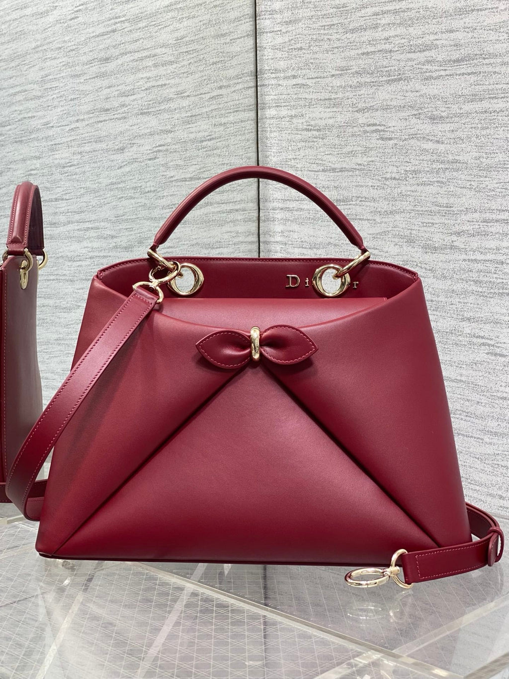 Dior Cigale Large Red Smooth Calfskin Top Handle Bag M0738 - Default Title - View 2