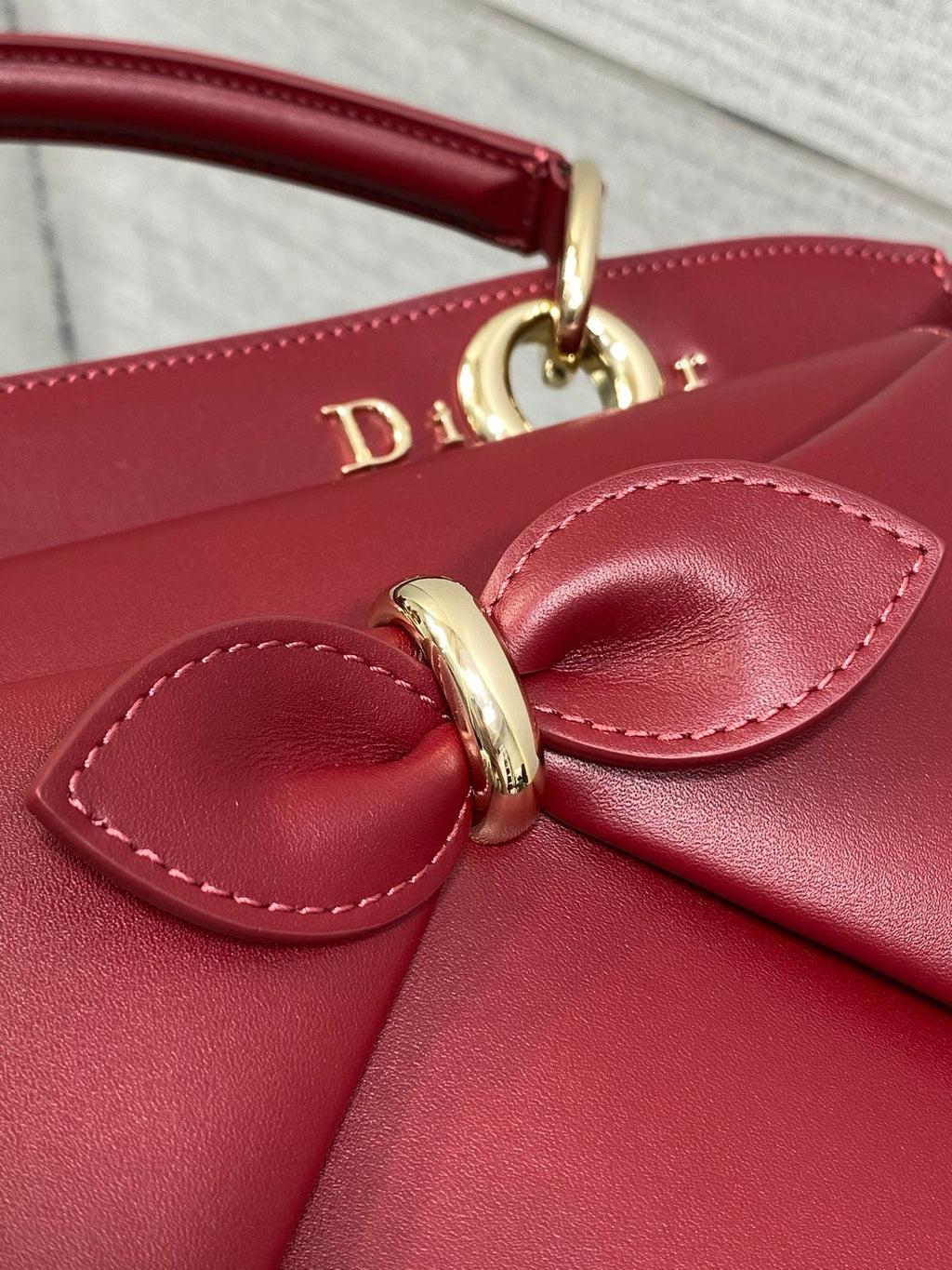 Dior Cigale Large Red Smooth Calfskin Top Handle Bag M0738 - Default Title - View 8