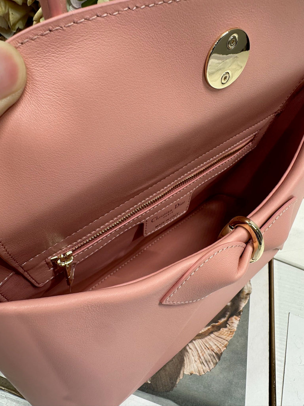 Dior Cigale Light Pink Smooth Calfskin Top Handle Bag M0737 - Default Title - View 7
