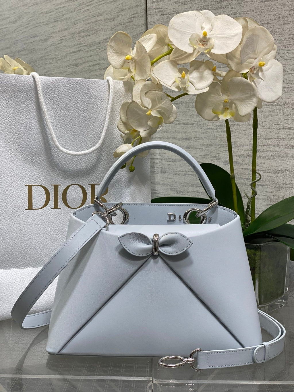 Dior Cigale Blue Smooth Calfskin Top Handle Bag M0737 - Default Title - View 1