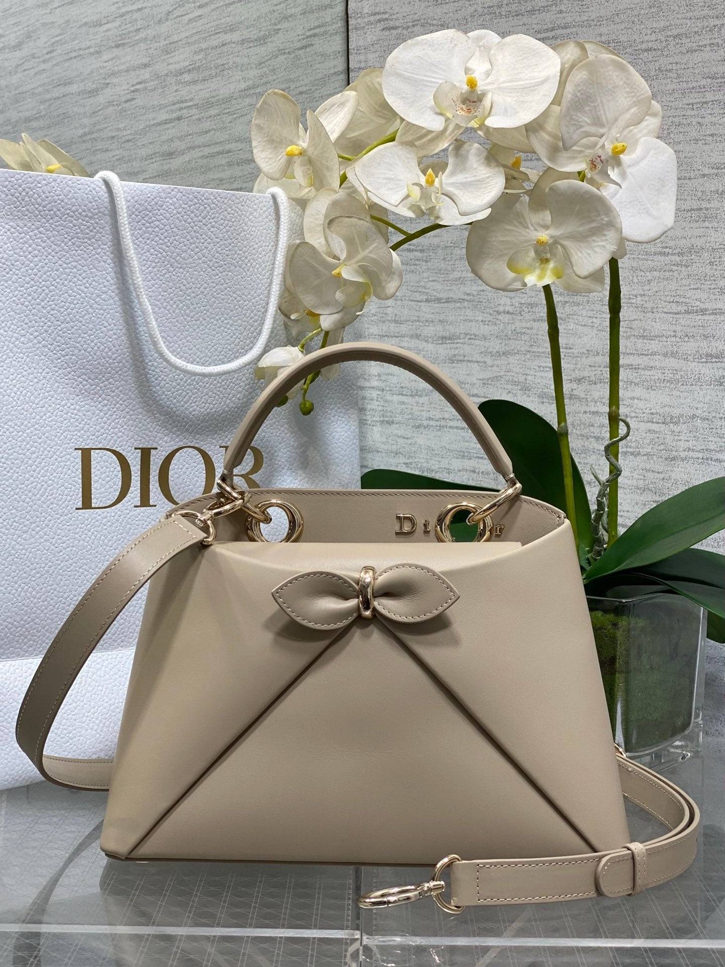 Dior Cigale Apricot Smooth Calfskin Top Handle Bag M0737 - Default Title - View 1