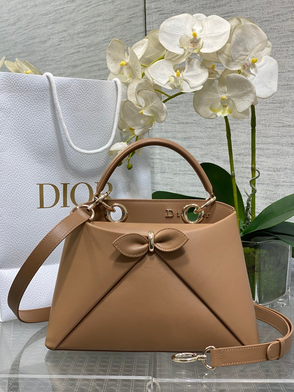 Dior Cigale Brown Smooth Calfskin Top Handle Bag M0737 - Default Title - View 1