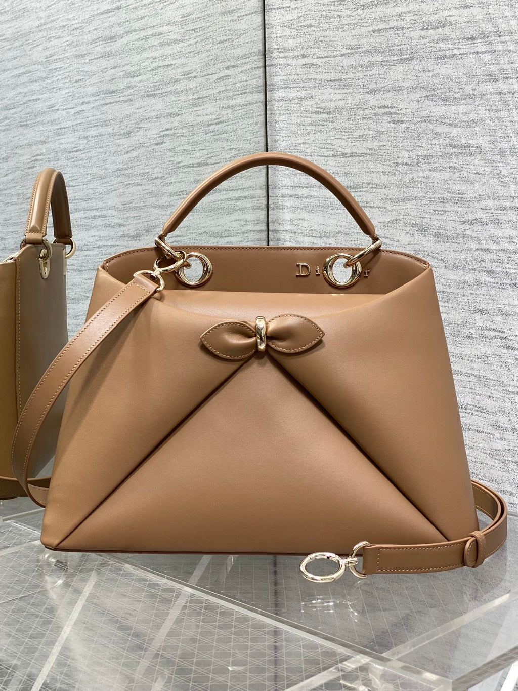 Dior Cigale Large Brown Smooth Calfskin Top Handle Bag M0738 - Default Title - View 2