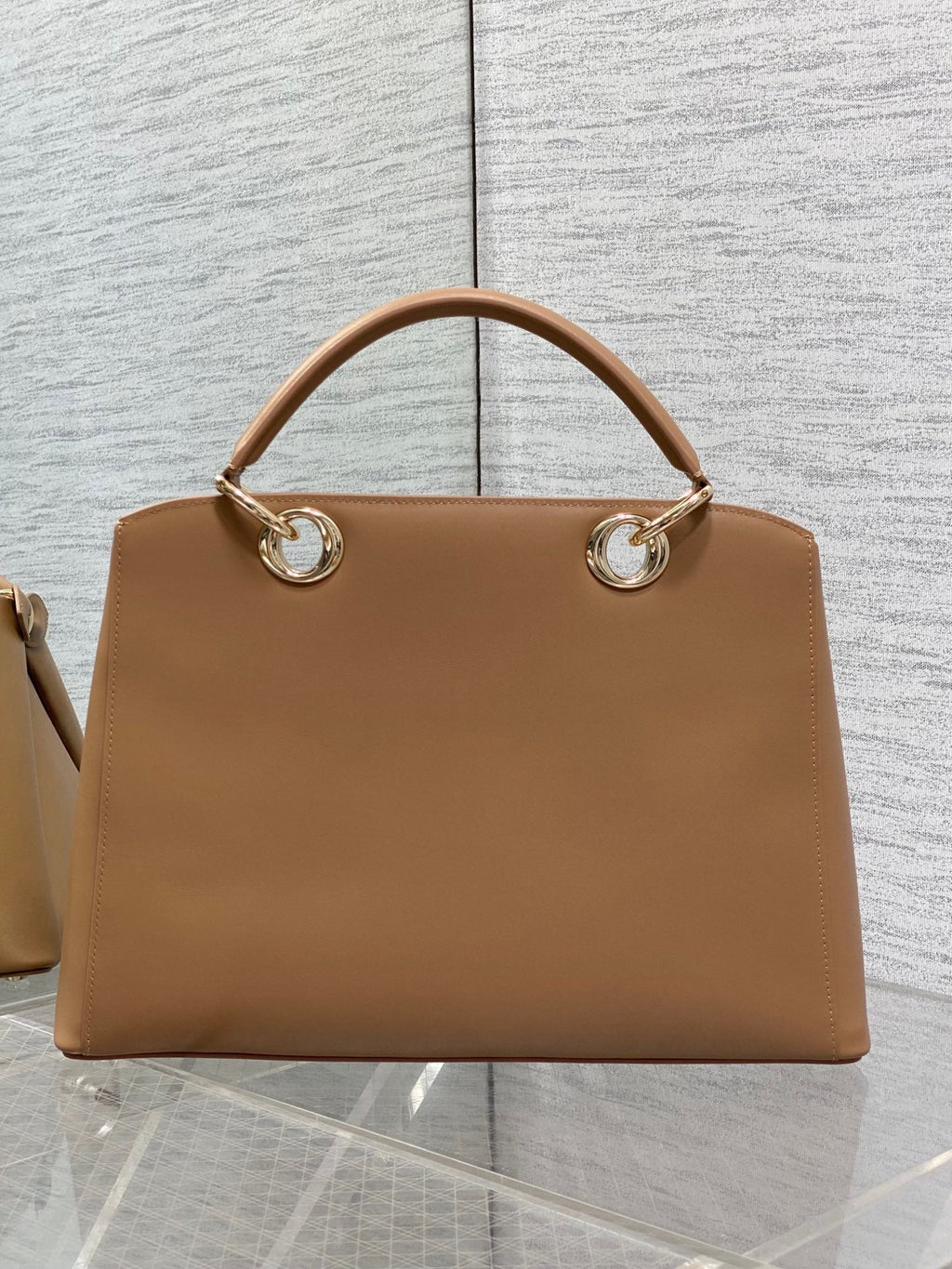 Dior Cigale Large Brown Smooth Calfskin Top Handle Bag M0738 - Default Title - View 3