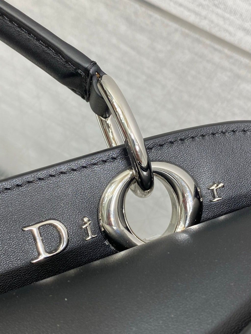 Dior Cigale Black Smooth Calfskin Top Handle Bag with Silver Hardware M0737 - Default Title - View 3