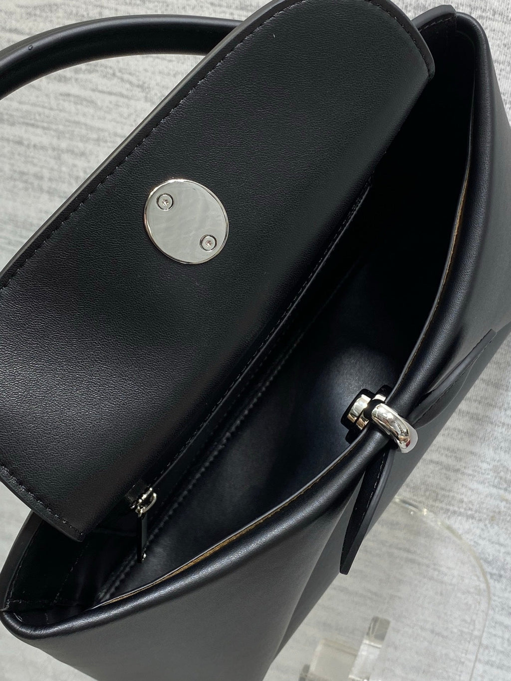 Dior Cigale Black Smooth Calfskin Top Handle Bag with Silver Hardware M0737 - Default Title - View 8