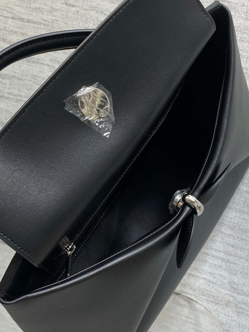 Dior Cigale Large Black Smooth Calfskin Top Handle Bag with Silver Hardware M0738 - Default Title - View 8