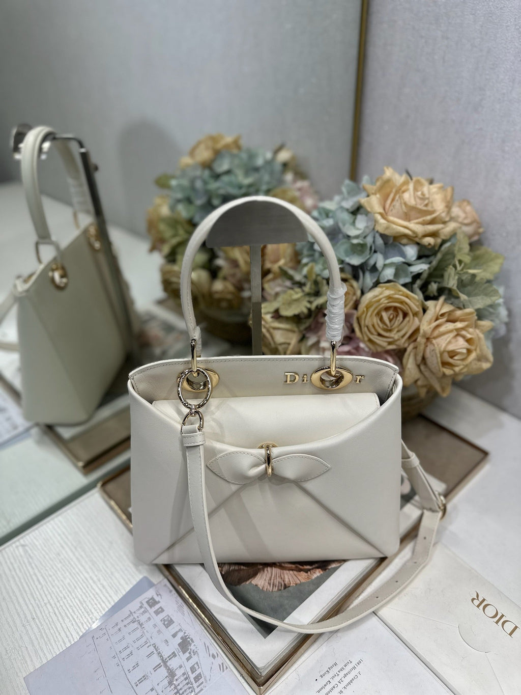 Dior Cigale White Smooth Calfskin Top Handle Bag M0737 - Default Title - View 2