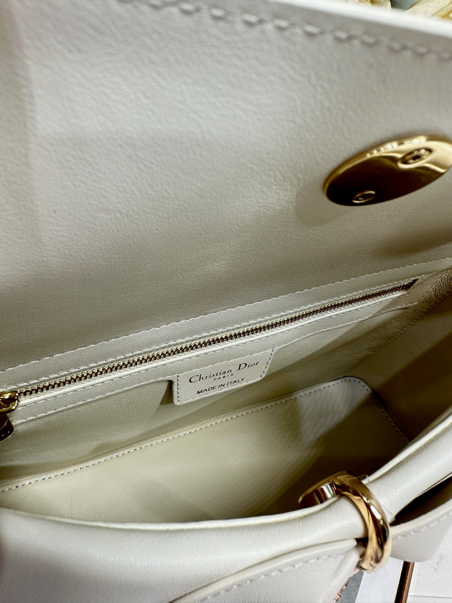Dior Cigale White Smooth Calfskin Top Handle Bag M0737 - Default Title - View 7
