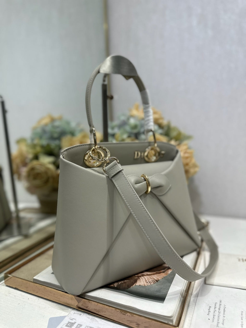 Dior Cigale Gray Smooth Calfskin Top Handle Bag M0737 - Default Title - View 2