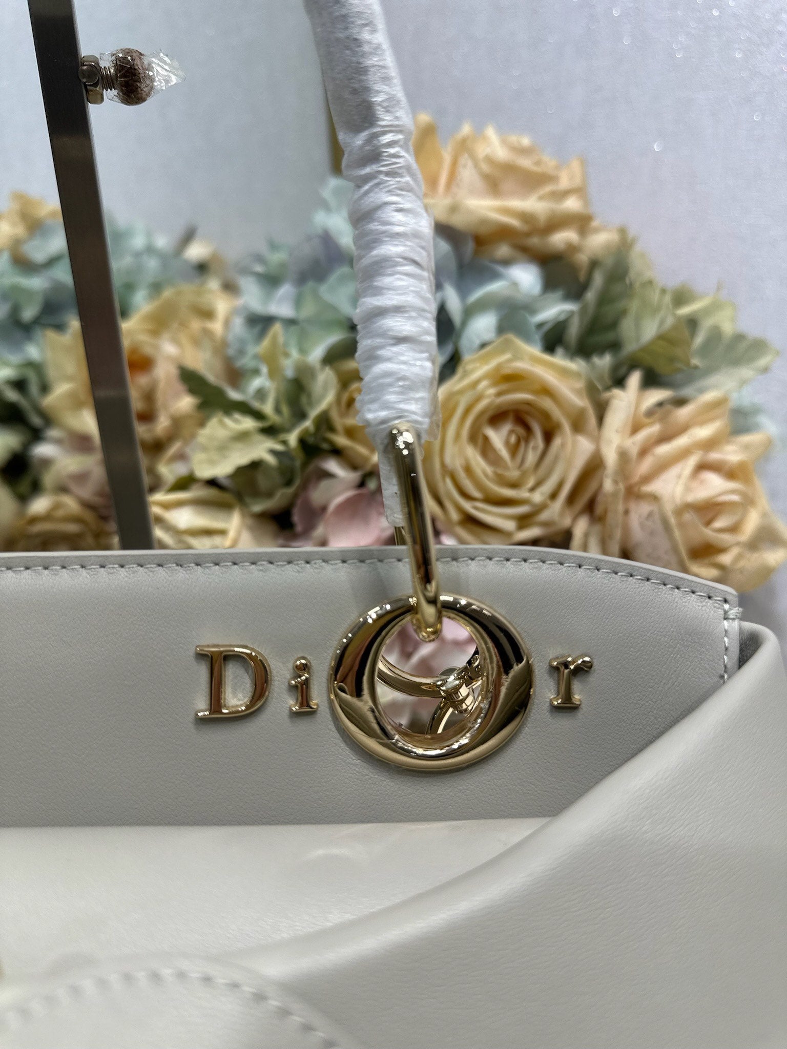 Dior Cigale Gray Smooth Calfskin Top Handle Bag M0737 - Default Title - View 6
