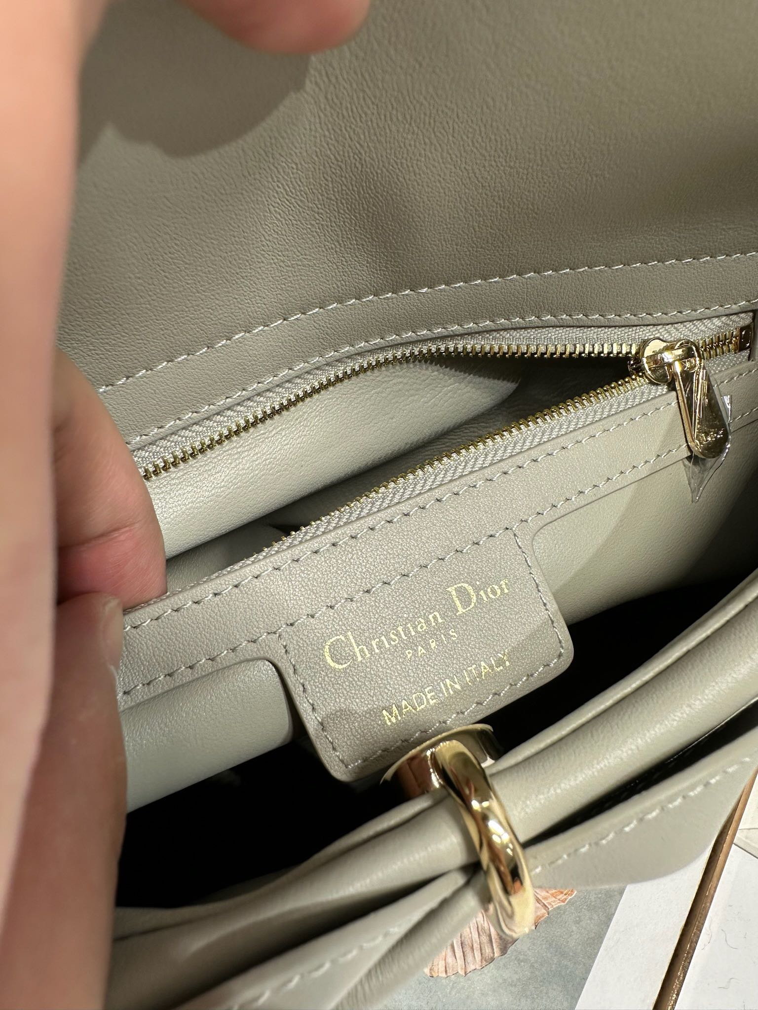 Dior Cigale Gray Smooth Calfskin Top Handle Bag M0737 - Default Title - View 8