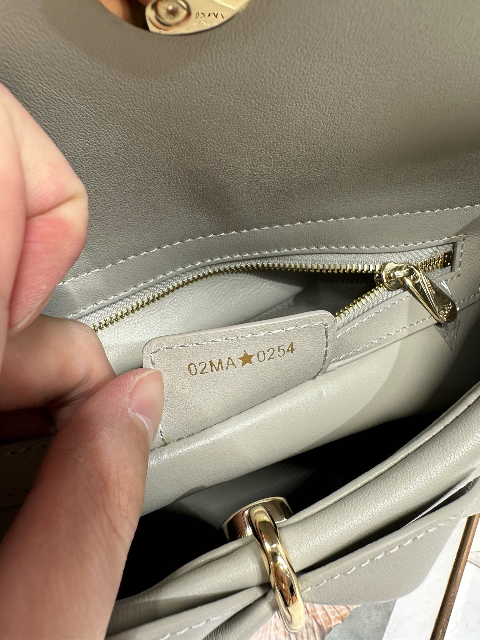 Dior Cigale Gray Smooth Calfskin Top Handle Bag M0737 - Default Title - View 9