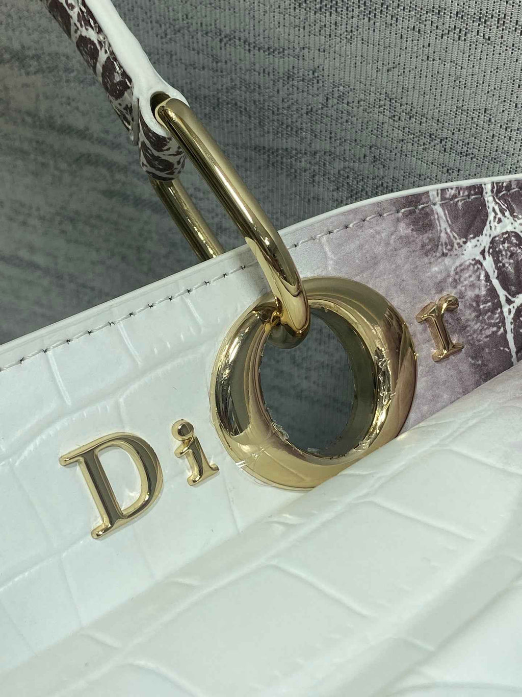 Dior Cigale Top Handle Bag - M0737 - Gray Crocodile Leather - Default Title - View 4