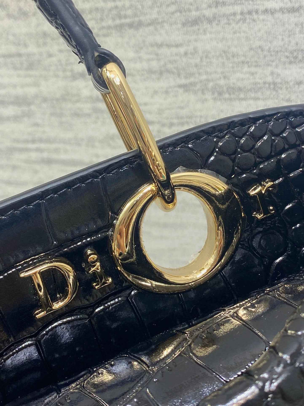 Dior Cigale Top Handle Bag - M0737 - Black Crocodile Leather - Default Title - View 4
