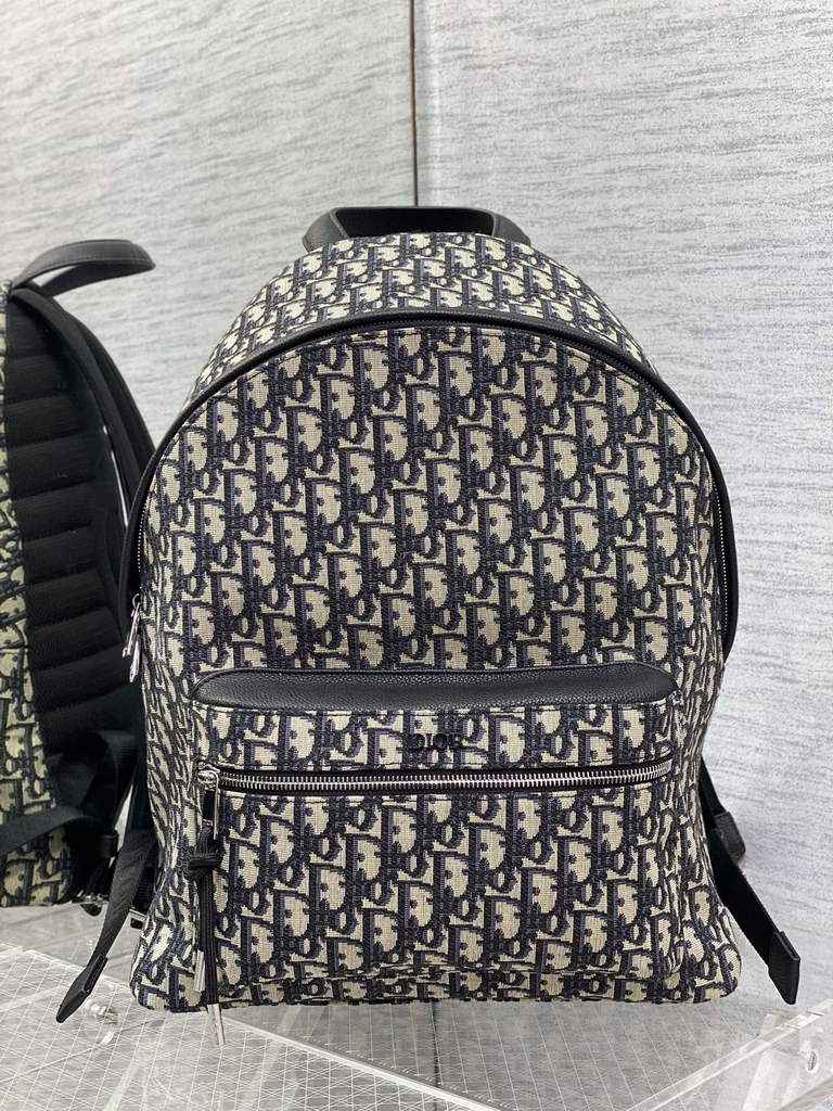 Dior DiorTravel Backpack M6104 Blue Oblique Jacquard - Default Title - View 1
