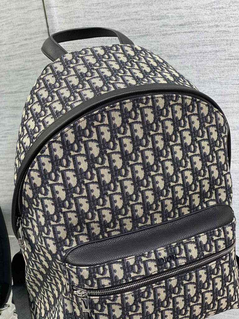 Dior DiorTravel Backpack M6104 Blue Oblique Jacquard - Default Title - View 4