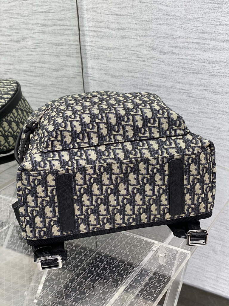 Dior DiorTravel Backpack M6104 Blue Oblique Jacquard - Default Title - View 7