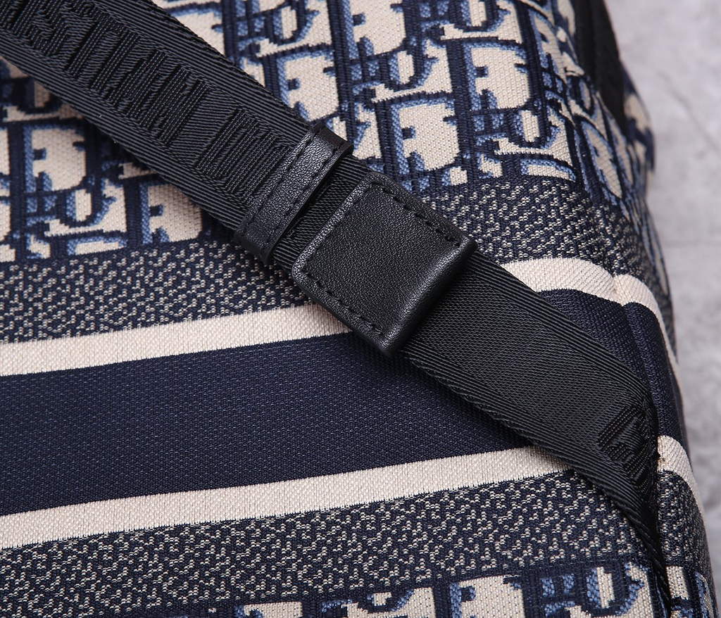 Dior DiorTravel Small Backpack M6104 Blue Oblique Jacquard - Default Title - View 7