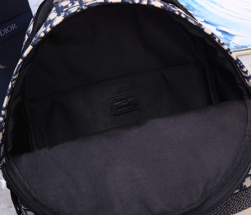 Dior DiorTravel Small Backpack M6104 Blue Oblique Jacquard - Default Title - View 8