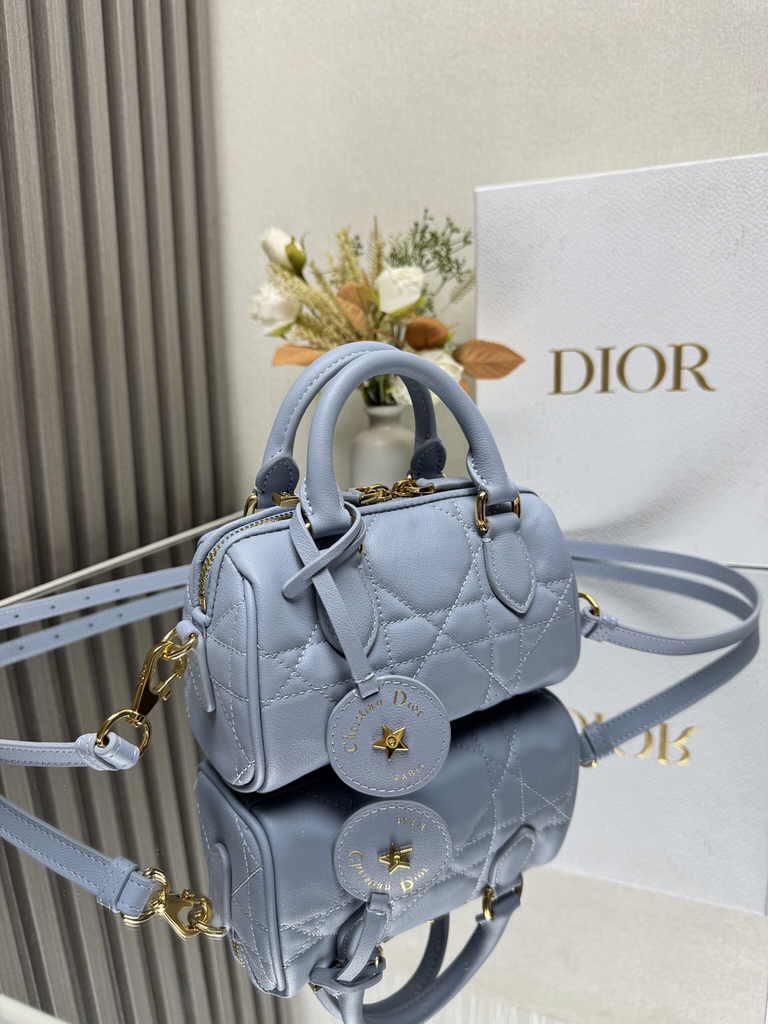 Dior Groove 16 Mini Bag S4000 Blue Macrocannage Calfskin - Default Title - View 2
