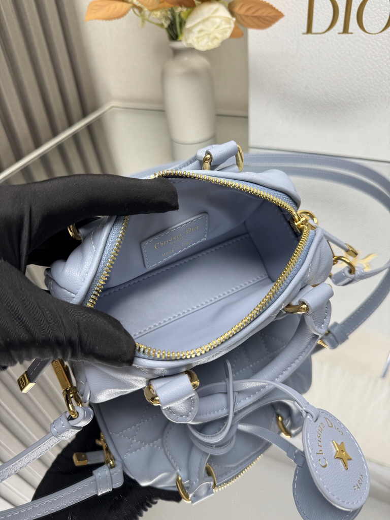 Dior Groove 16 Mini Bag S4000 Blue Macrocannage Calfskin - Default Title - View 7