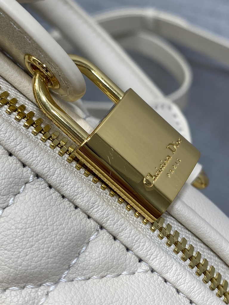 Dior Groove 20 Bag M1364 Dusty Ivory Macrocannage Calfskin - Default Title - View 7