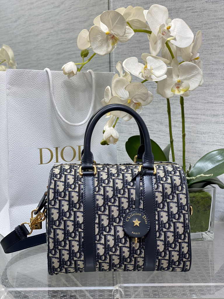 Dior Groove 25 Bag M1365 Blue Dior Oblique Jacquard - Default Title - View 1