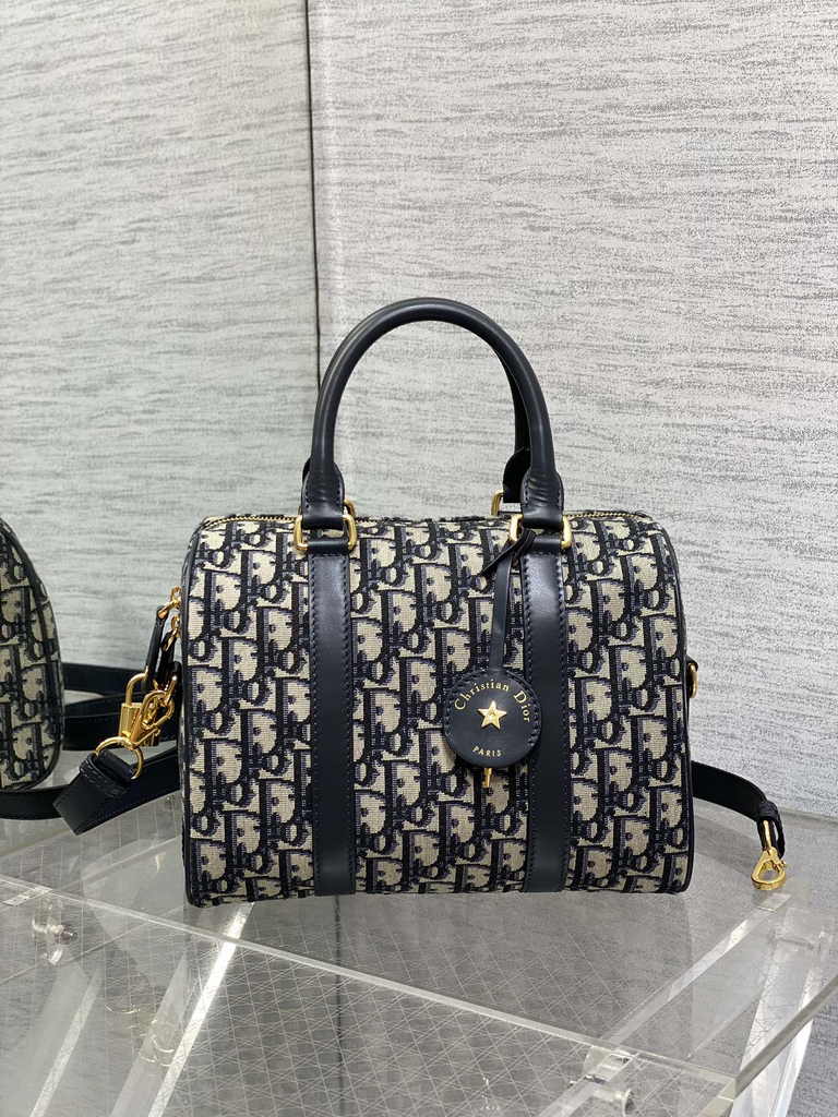 Dior Groove 25 Bag M1365 Blue Dior Oblique Jacquard - Default Title - View 2