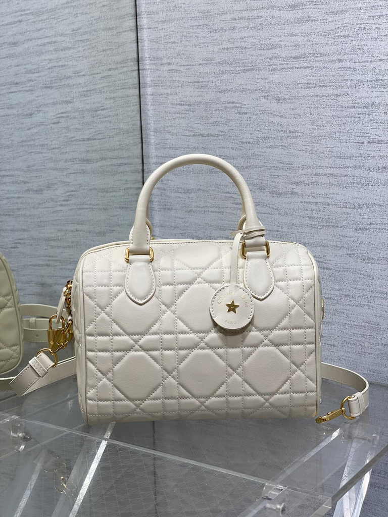 Dior Groove 25 Bag M1365 Dusty Ivory Macrocannage Calfskin - Default Title - View 2