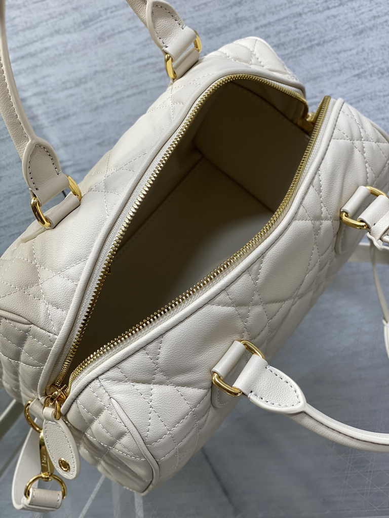 Dior Groove 25 Bag M1365 Dusty Ivory Macrocannage Calfskin - Default Title - View 6